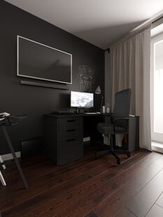 Фото № 5: Дизайн-проект квартиры-студии 39.3  м² Скандинавский стиль для ЖК Московский