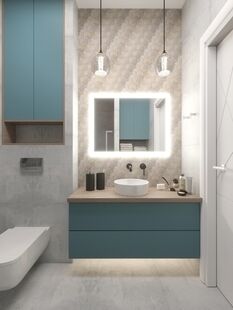 Фото № 2: Дизайн-проект квартиры-студии 39.3  м² Скандинавский стиль для ЖК Московский