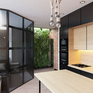 Фото № 5: Дизайн-проект двухкомнатной квартиры 38.6  м² Стиль Лофт для ЖК Московский