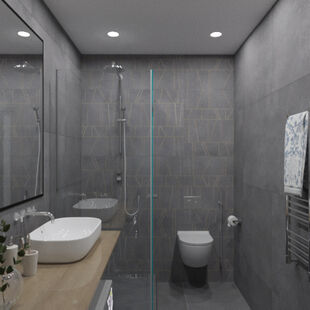 Фото № 4: Дизайн-проект двухкомнатной квартиры 38.6  м² Стиль Лофт для ЖК Московский