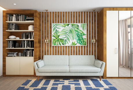 Фото № 1: Дизайн-проект двухкомнатной квартиры 56.88  м² Эко-стиль для ЖК Московский