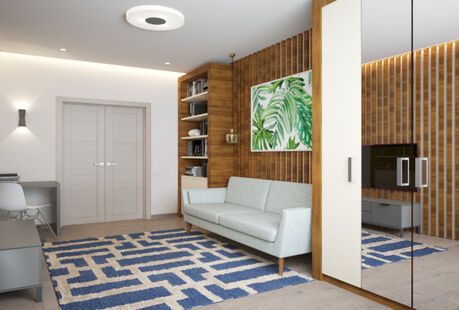 Фото № 5: Дизайн-проект двухкомнатной квартиры 56.88  м² Эко-стиль для ЖК Московский