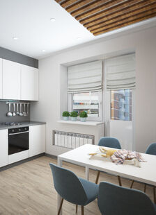 Фото № 2: Дизайн-проект двухкомнатной квартиры 56.88  м² Эко-стиль для ЖК Московский