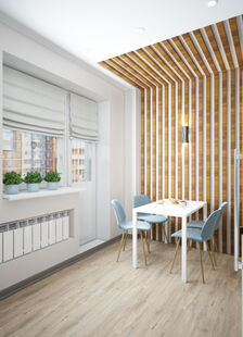 Фото № 4: Дизайн-проект двухкомнатной квартиры 56.88  м² Эко-стиль для ЖК Московский