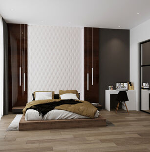 Фото № 2: Дизайн-проект однокомнатной квартиры 48.7  м² Стиль Минимализм для ЖК Московский