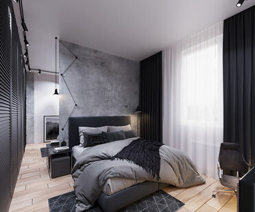 Фото № 1: Дизайн-проект однокомнатной квартиры 39.88  м² Стиль Лофт для ЖК Московский