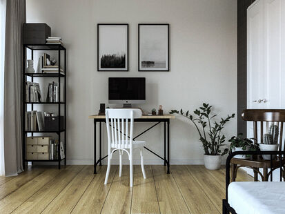 Фото № 1: Дизайн-проект трехкомнатной квартиры 76.15  м² Стиль Американская классика для ЖК Московский