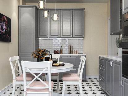 Фото № 6: Дизайн-проект трехкомнатной квартиры 76.15  м² Стиль Американская классика для ЖК Московский