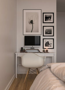 Фото № 2: Дизайн-проект трехкомнатной квартиры 76.15  м² Стиль Американская классика для ЖК Московский