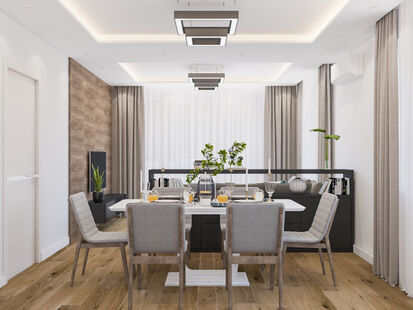 Фото № 3: Дизайн-проект двухкомнатной квартиры 74.0  м² Стиль Модернизм для ЖК Московский