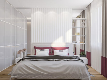 Фото № 4: Дизайн-проект двухкомнатной квартиры 74.0  м² Стиль Модернизм для ЖК Московский