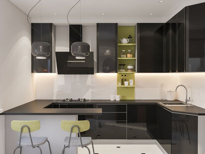 Фото № 5: Дизайн-проект двухкомнатной квартиры 74.0  м² Стиль Модернизм для ЖК Московский