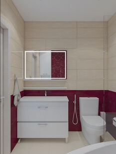 Фото № 2: Дизайн-проект двухкомнатной квартиры 74.0  м² Стиль Модернизм для ЖК Московский