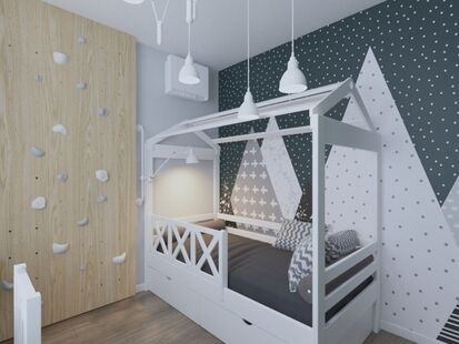 Фото № 3: Дизайн-проект четырехкомнатной квартиры 60.35  м² Скандинавский стиль для ЖК Московский