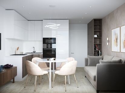 Фото № 2: Дизайн-проект четырехкомнатной квартиры 104.16  м² Стиль Современный для ЖК Московский