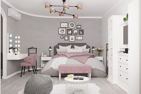 Фото № 1: Дизайн-проект однокомнатной квартиры 36.33  м² Стиль Контемпорари для ЖК Московский