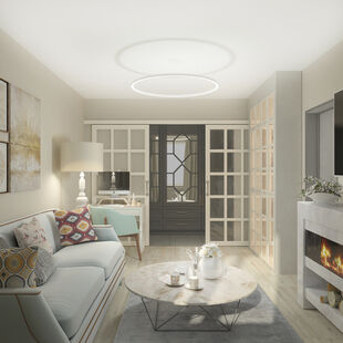 Фото № 2: Дизайн-проект трехкомнатной квартиры 50.9  м² Стиль Американская классика для ЖК Московский