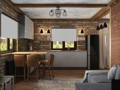 Фото № 4: Дизайн-проект пятикомнатной квартиры 131.8  м² Стиль Этнический для двухэтажного дома