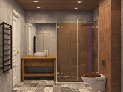 Фото № 2: Дизайн-проект пятикомнатной квартиры 131.8  м² Стиль Этнический для двухэтажного дома