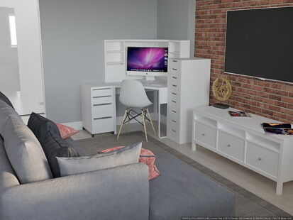 Фото № 3: Дизайн-проект трехкомнатной квартиры 91.1  м² Скандинавский стиль для ЖК Московский