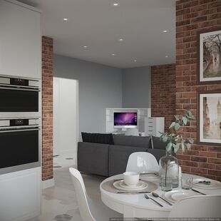 Фото № 5: Дизайн-проект трехкомнатной квартиры 91.1  м² Скандинавский стиль для ЖК Московский