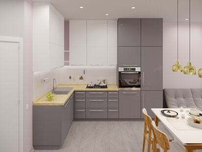 Фото № 3: Дизайн-проект однокомнатной квартиры 37.01  м² Стиль Модернизм для ЖК Московский