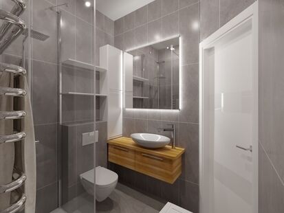 Фото № 5: Дизайн-проект однокомнатной квартиры 37.01  м² Стиль Модернизм для ЖК Московский