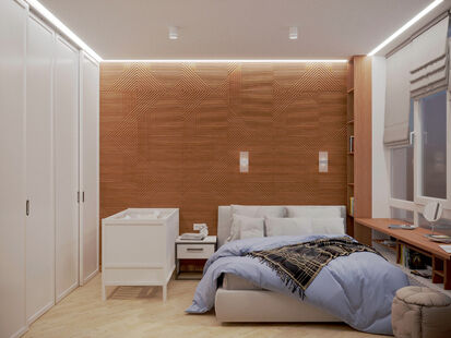 Фото № 4: Дизайн-проект двухкомнатной квартиры 37.0  м² Стиль Модернизм для ЖК Московский