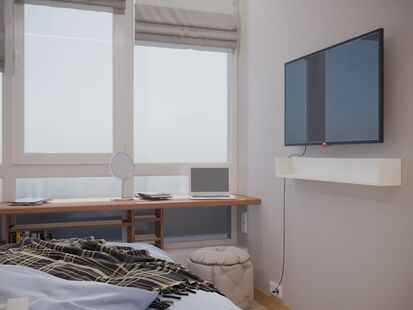 Фото № 2: Дизайн-проект двухкомнатной квартиры 37.0  м² Стиль Модернизм для ЖК Московский