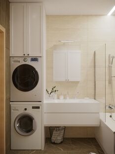 Фото № 3: Дизайн-проект двухкомнатной квартиры 37.0  м² Стиль Модернизм для ЖК Московский