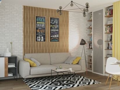 Фото № 1: Дизайн-проект двухкомнатной квартиры 62.4  м² Скандинавский стиль для ЖК Московский