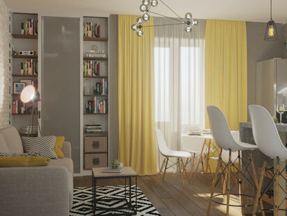 Фото № 2: Дизайн-проект двухкомнатной квартиры 62.4  м² Скандинавский стиль для ЖК Московский