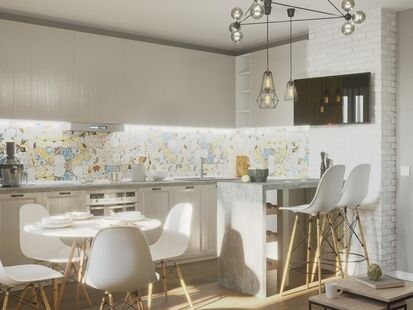 Фото № 6: Дизайн-проект двухкомнатной квартиры 62.4  м² Скандинавский стиль для ЖК Московский