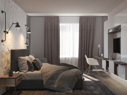 Фото № 4: Дизайн-проект двухкомнатной квартиры 62.4  м² Скандинавский стиль для ЖК Московский