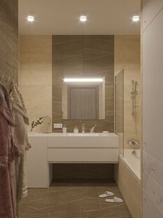 Фото № 3: Дизайн-проект двухкомнатной квартиры 62.4  м² Скандинавский стиль для ЖК Московский