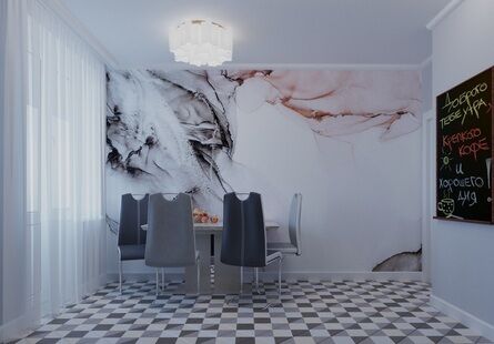 Фото № 6: Дизайн-проект однокомнатной квартиры 47.08  м² Стиль Контемпорари для ЖК Московский