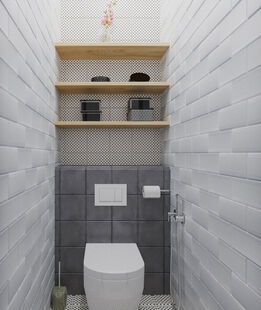 Фото № 3: Дизайн-проект однокомнатной квартиры 47.08  м² Стиль Контемпорари для ЖК Московский