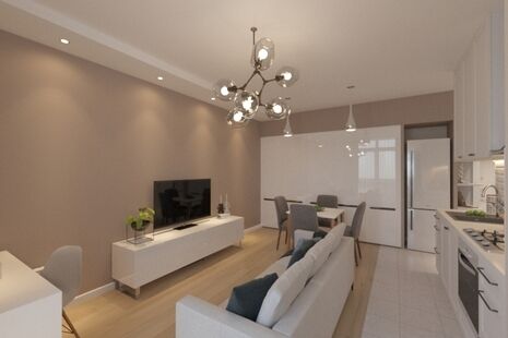 Фото № 3: Дизайн-проект однокомнатной квартиры 44.03  м² Стиль Модернизм для ЖК Московский