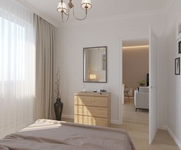 Фото № 5: Дизайн-проект однокомнатной квартиры 44.03  м² Стиль Модернизм для ЖК Московский