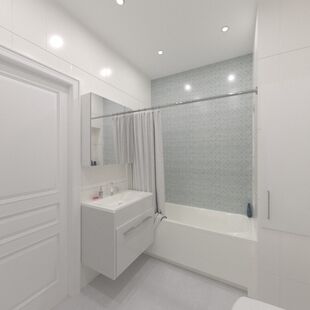 Фото № 6: Дизайн-проект однокомнатной квартиры 44.03  м² Стиль Модернизм для ЖК Московский