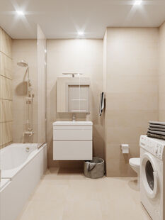 Фото № 5: Дизайн-проект двухкомнатной квартиры 62.21  м² Стиль Контемпорари для ЖК Солнцево парк