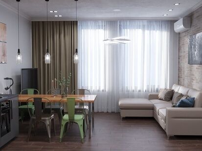 Фото № 6: Дизайн-проект трехкомнатной квартиры 68.3  м² Стиль Лофт для ЖК Перовский