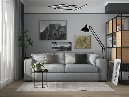 Фото № 1: Дизайн-проект однокомнатной квартиры 42.25  м² Скандинавский стиль для ЖК Московский