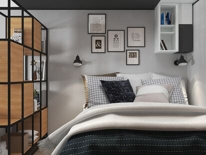 Фото № 4: Дизайн-проект однокомнатной квартиры 42.25  м² Скандинавский стиль для ЖК Московский