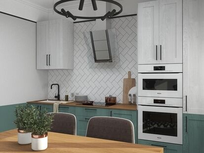 Фото № 6: Дизайн-проект однокомнатной квартиры 42.25  м² Скандинавский стиль для ЖК Московский