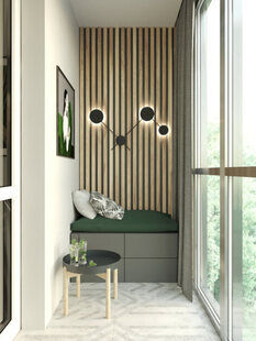 Фото № 6: Дизайн-проект квартиры-студии 27.16  м² стиль Современная классика для ЖК Солнечный район