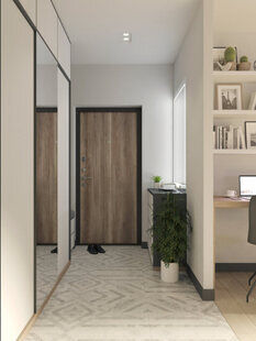 Фото № 3: Дизайн-проект квартиры-студии 27.16  м² стиль Современная классика для ЖК Солнечный район