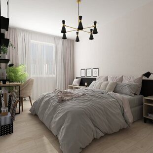 Фото № 2: Дизайн-проект двухкомнатной квартиры 58.7  м² Эко-стиль для ЖК Мичуринский