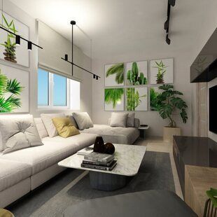 Фото № 5: Дизайн-проект двухкомнатной квартиры 58.7  м² Эко-стиль для ЖК Мичуринский