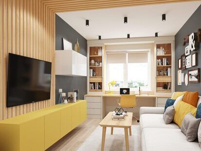 Фото № 4: Дизайн-проект двухкомнатной квартиры 62.54  м² Современный стиль для ЖК «MatrЁshka city»